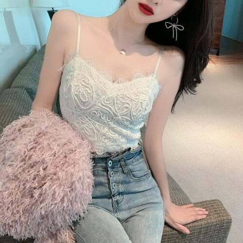 WWENN Summer Women Lace Sexy Top Sleeveless Solid Tops Bustier Black Club Crop Tops Tank Camis Off Shoulder V Neck Female Shirt