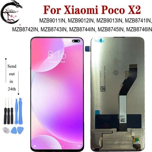 6.67" LCD With Frame For Xiaomi Poco X2 Display MZB9011IN MZB8741IN MZB8746IN Screen Touch Sensor Digitizer Assembly Replacement