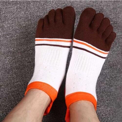 1 Pair Finger-separated Toe Socks Outdoor Running Socks Cotton Anti Slip Breathable Fitness Exercise Socks