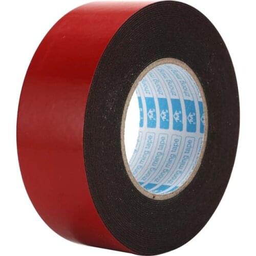 1Pc 20mmx10m Waterproof Adhesive Heat Resistance Double Side Foam Tape Red Cover Film for Name Plates Auto Cars Doors Decoration