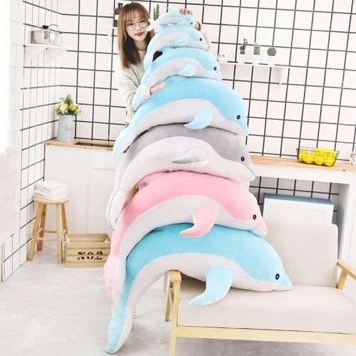 140cm plush dolphin toys stuffed sea animal cute girls dolls soft baby sleeping pillow christmas birthday gift for children