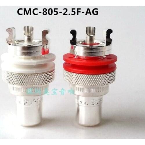 2PCS CMC-805-2.5AG/G Thick Silver Plated RCA Jack Female Socket Connector for HiFi Audio Video TV CD AMP Panel Chassis Mount