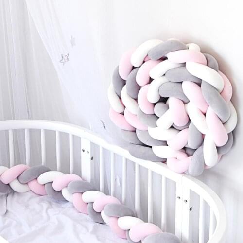3M Baby Bumper 2020 new arrived Bed Braid Knot Pillow Cushion Bumper for Infant Bebe Crib Protector Cot Bumper Room Decor
