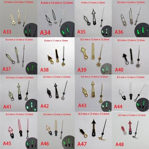 A series 60 sets are suitable for NH35 watch pointers, watch accessories hand green/blue super luminous watch custom accessories