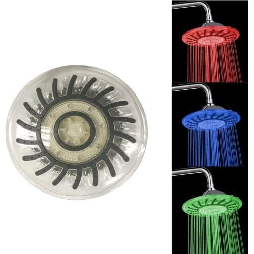 8 Inch 20cm * 20cm 3 Colors Changing Water Powered Rain Led Shower Head Led Without Showerheads Bathroom Temerpature Automatic