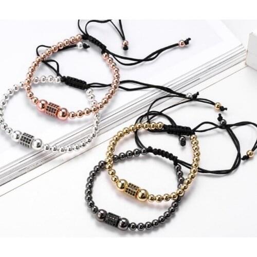 8mm hf3 gold silver Copper cz zircon cubic zirconia elastic adjusted Healing Balance Reiki Chakra Buddha Yoga Bracelet Bangles