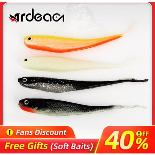 Ardea Soft Lures Silicone Bait 3pcs 130/126mm 9.5/7.3g Luminous Ttraight Bifurcation Tail Swimbait Wobblers Fishing Tackle