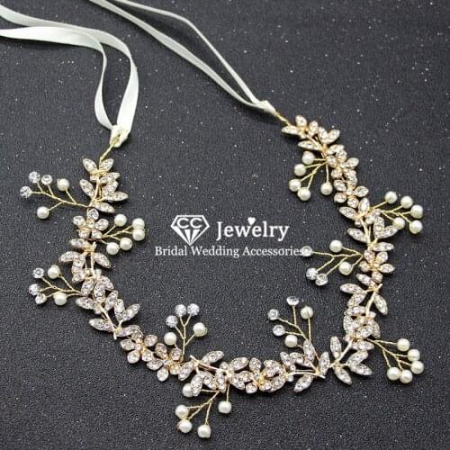 CC Headbands Jewelry Wedding Hair Accessories for Women Bridesmaids 100% Handmade Hairband Pearl Party Fashion Headdress M152