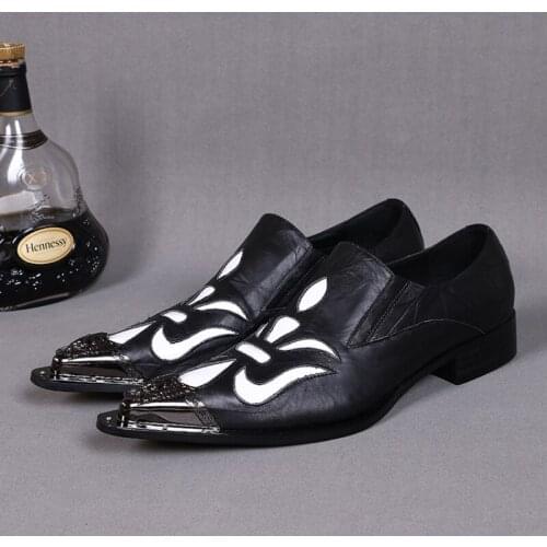 Christia Bella Handmade Bullock Carved Mens Dress Shoes Classic Cow Leather Printing Male Shoes Fashion Man Party Formal Shoes