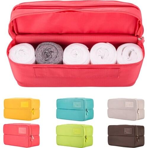 Double Open Travel Storage Bag Multi-functional Underwear Socks Tidy Organizer Closet Clothes Sorting Pouch 70968