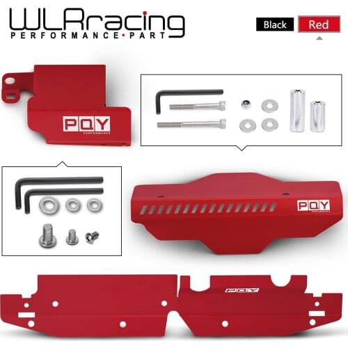 Radiator Cooling Plate Shroud & Pulley Belt Cover & Boost Control Solenoid Cover For 08-14 Subaru WRX STI With Hardware