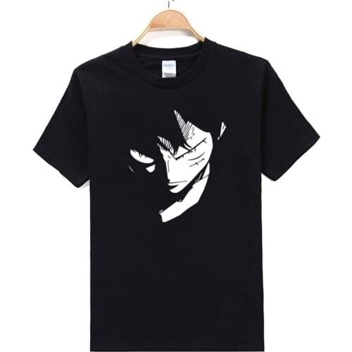 2019 Cotton short Breathable Slim Fit Monkey D Luffy T-shirt Mans T Shirt O-neck Short Sleeve Cotton Casual Anime Tshirts