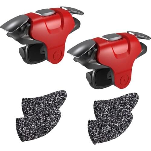 Mobile Gaming Trigger Joystick For PUBG Mobile Gamepad Fire Button Aim Key L1R1 and 2 Pairs Gaming Finger Covers