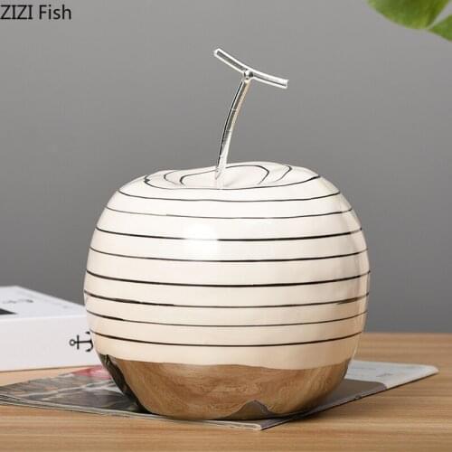 Ceramic Apple Pear Crafts Desktop Decoration Art Abstract Ceramic Fruit Sculpture Living Room Office Furnishings Home Decoration