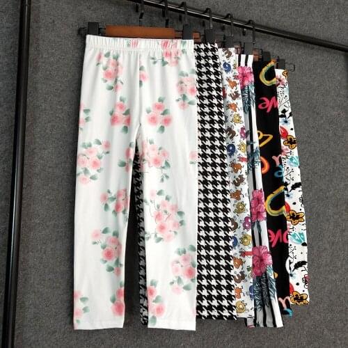 Girls Cartoon Leggings Baby Childrens Slim Trousers Boys Casual Striped Flower Printed Pants 2020 Hot Sale