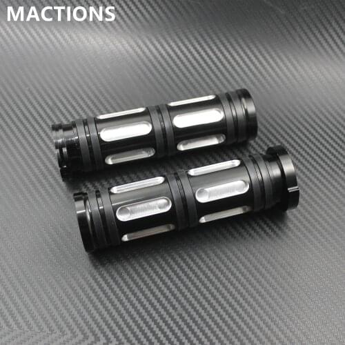 Motorcycle 1"25mm Black Silver Aluminum CNC Handle Bar Hand Grips For Harley Sportster Touring Dyna Softail Custom