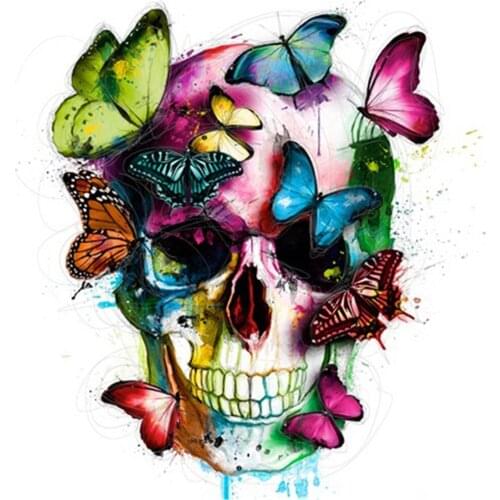 Skull Butterfly Animal DIY Cross Stitch 11CT Embroidery Kits Needlework Craft Set Cotton Thread Printed Canvas Dropshipping