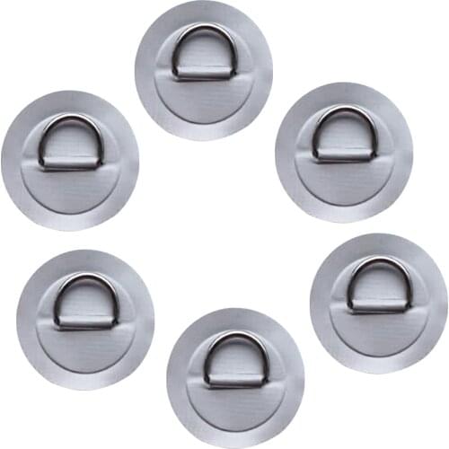 6 pcs/set 3.15' 316 Stainless Steel D Ring Pad/Patch for PVC Inflatable Boat Raft Dinghy Canoe Kayak Surfboard Rowing Boats