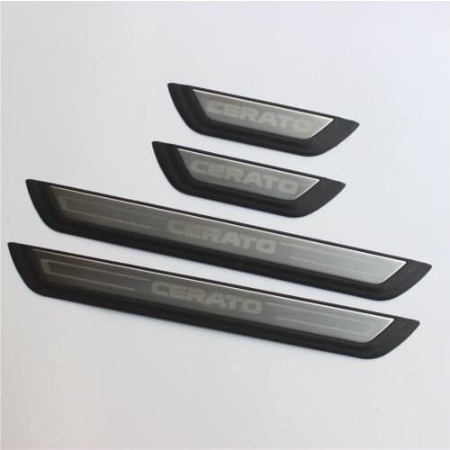 Stainless Steel Door Sill Scuff Plate Guard Sills Protector Trim For KIA Cerato 2019-2021