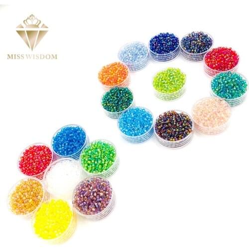 New Support wholesale 2mm 10g/pack glass transparent color garment Beads 19 colors crystal seed beads DIY crafts accessories