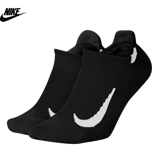 Original Nike Multiplier No-Show Running (2 Pair) Unisex Socks-White SX7554-100/Black SX7554-010