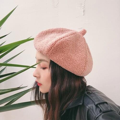 Autumn winter bud octagonal cap New Berets Painter Style Parent-Child Hat Vintage Solid Color Walking Cap Warm Wool Beanie Hat