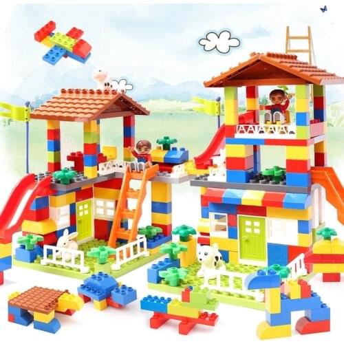 Plate Track Bricks Compatible Big Size Slide Building Blocks Castle Brick Toys For Children Blocks Set TOY