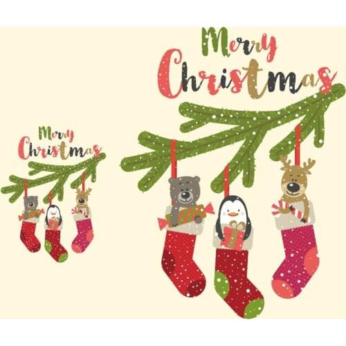 Christmas Santa Claus Sticker Heat Press Stickers For Kids Ironing Transfers DIY Accessory Appliques Festival Patches Badges