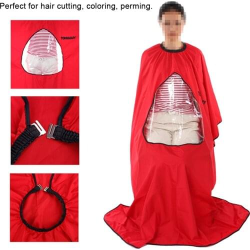 Adult Salon Hairdressing Hair Cutting Apron Barbers Hairstylist Cape Gown Waterproof Barber Cover Transparent Cloth