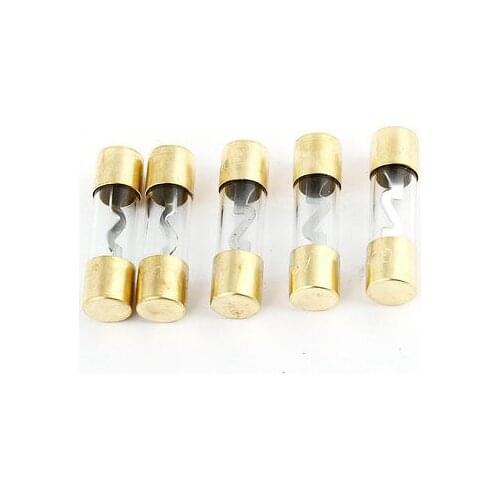 SENKA ELECTRIC Automobile Truck Gold Tone 60A Glass Casing Audio AGU Fuse 5 Pcs