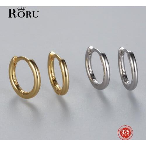 S925 Sterling Silver Earring Gold Color Small Simple Circle Hoop Earrings For Women Birthday Simple Noble Jewelry Gift Number2