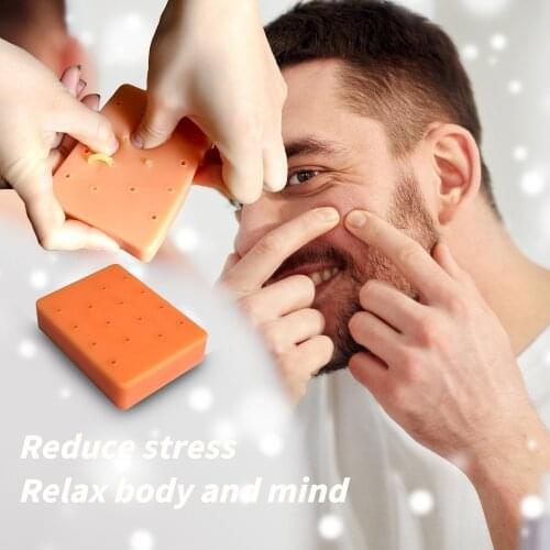 Silicone Refillable Pad Squeeze-Acne Toys Peach Pimple Popping Funny Toy Stress Relief Toys Anxiety Relief Toys Release Stress