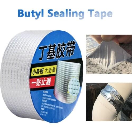 Super Waterproof Aluminium Foil Butyl Rubber Tape Adhesive Waterproof Duct Tape Repair Crack Thicken Repair Stop Leak Sticker