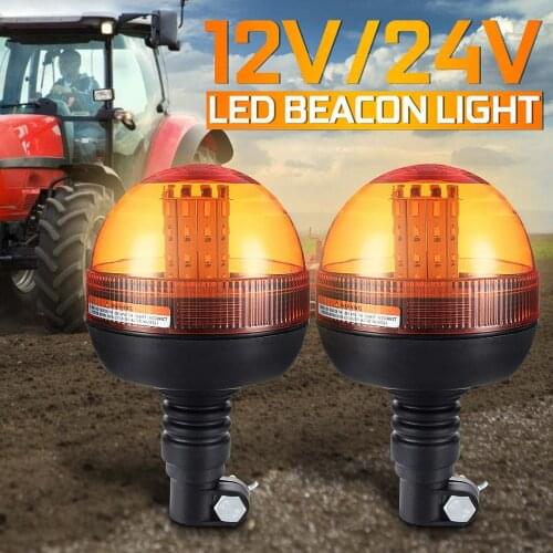 12V 24V LED Car Truck Roof Strobe Light Warning Light Signal Lamp Rotating Flashing Emergency Beacon for Tractor Trailer Boat