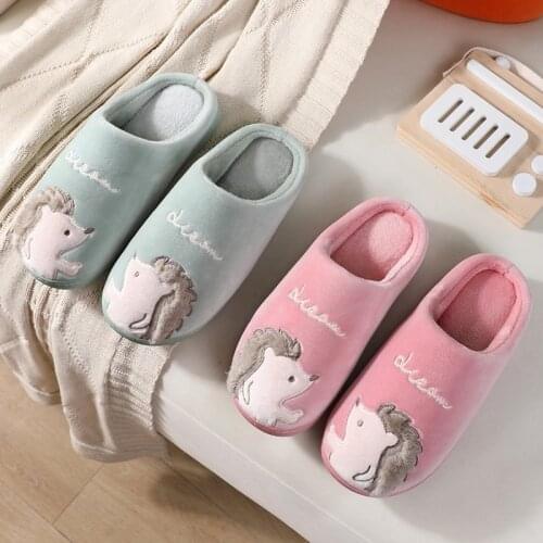 Women Plush Slippers Men Couples Flower Home Fluffy Anti-Slip Warm House Floor Shoes Ladies Girls Faux Fur Zapatillas Mujer