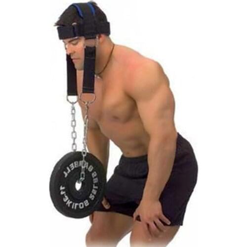 Head Neck Weight Lifting Training Belt Harness Exerciser Builder Support Home Gym Fitness MMA Boxing Train Equipment Steel Chain