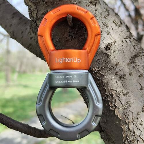 Climbing Swivel Aluminum Alloy Triangular Rotational Device Spinner 30KN 360 Degree Rope Swivel Connector for Hammock
