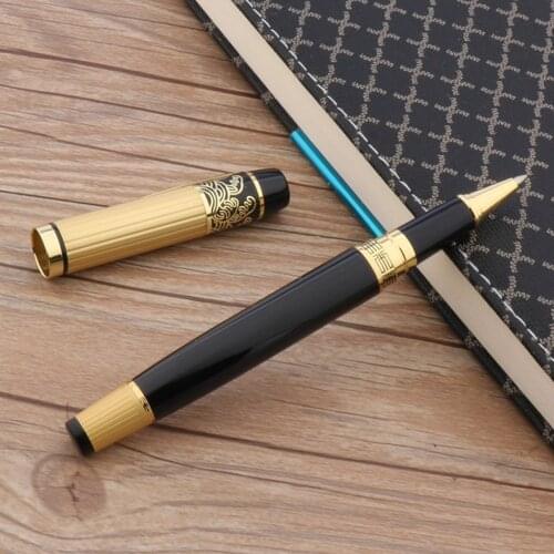 High Quality Luxury 901 metal Rollerball Pen INK PEN 0.7MM BLACK golden Trim Stationery Office school supplies Writing NEW