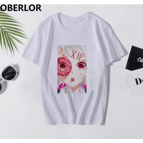 Anime Tokyo Ghoul Donut Woman T Shirt Womens Aesthetic Tumblr Tshirt Ulzzang T-Shirt Clothes Short Sleeve O-Neck Tops