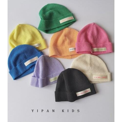 Toddler Girl Baby Wool Hat Autumn Winter Thin Candy Knitted Hat Boys Korean Knitted Dkullies Beanies Winter Warm Children Hats