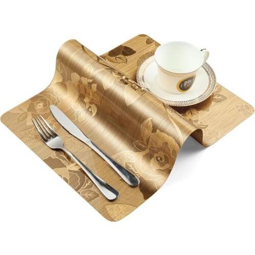 2 PCS Rectangular Pvc Table Cover Heat-insulating Placemat Table Cloth Square Stain Resistant Coaster Mat Kitchen Accessories