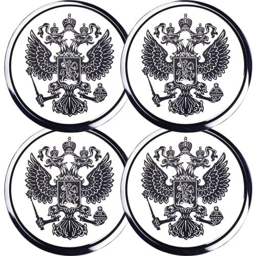 4Pcs car stickers Aluminum Coat of arms of car body metal sticker Russia Eagle Decal Decoration for Lada Kia Renault Hyundai