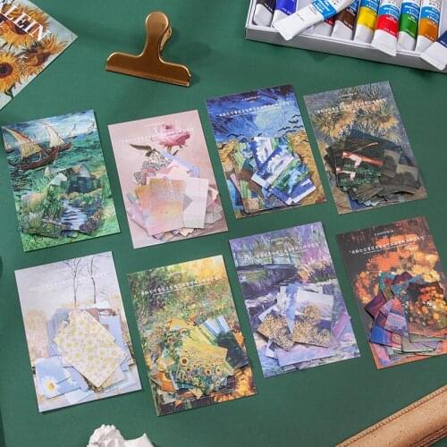 45Pcs/Bag Vintage Scenery Paintings Paper Sticker Package DIY Diary Journal Decoration Sticker Album Scrapbooking