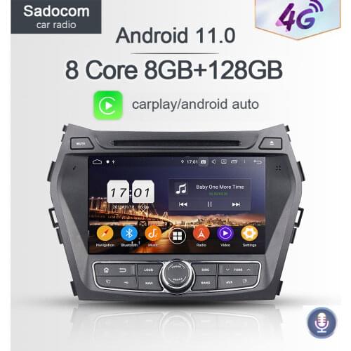 8" 720P DSP PX6 2 din Android 10.0 8Core 4G RAM Car DVD Player GPS RDS autoradio car radio For Hyundai IX45 Santa Fe 2013 2014