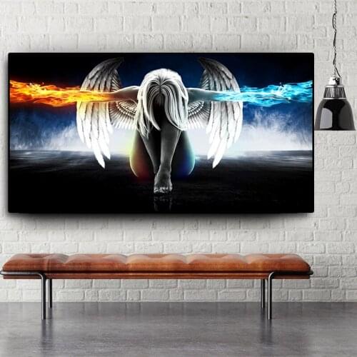 Anime Demons Feather Wings Scandinavian Landscape Canvas Painting Posters and Prints Cuadros Wall Art Picture for Living Room