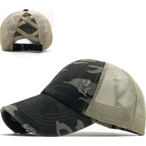 New Womens Mesh Cap Ponytail Baseball Caps For girls Trucker Hat Camouflage Leopard Print Casquette Femme Summer fishing Hats