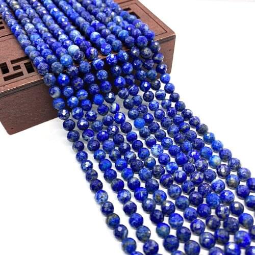 Natural Stone Beads Faceted Qingxin Stone Beaded Round Hole Handmade DIY Bracelet Necklace Jewelry Accessories Wholesale 6mm