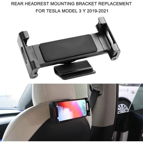 Car Back Seat Phone Holder Car Stand Seat Rear Headrest Mounting Bracket For Phone IPad For Tesla Model 3 Y 2019-2021