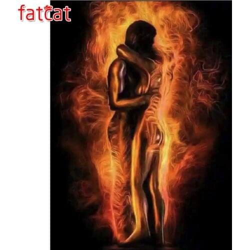FATCAT Flame lovers 5d diy diamond painting kits full square round drill diamond embroidery sale wall decoration AE3046
