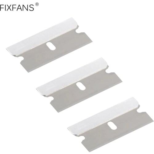 FIXFANS 10Pcs Single Edge Industrial Razor Blade Carbon Steel Blades for Standard Safety Scrapers, Removing Paint and Decals